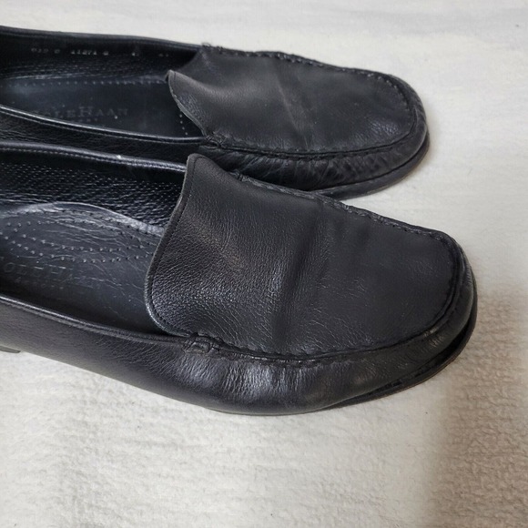 Cole Haan Shoes Flats Size 7 Casual Slip On Loafer Black Leather - Picture 10 of 16
